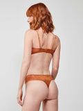 Soutien-gorge triangle sans armature et sans mousse en dentelle avec string