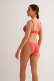 Soutien-gorge emboitant culotte tanga corail