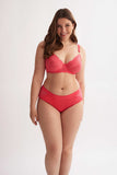 Soutien-gorge emboitant et culotte rétro corail